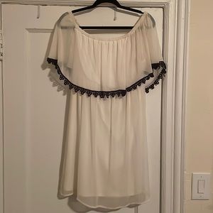 Off the shoulder, white summer dress. Size large